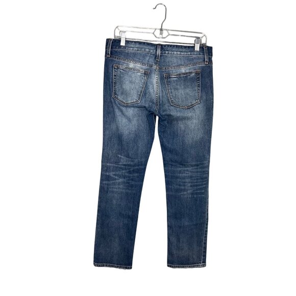 Gap Real Straight Jeans Womens Size 28S Midrise Distressed Faded‎ Wash Short - Picture 6 of 7